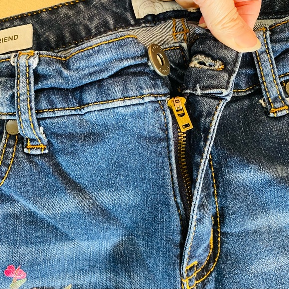 Torrid stretch girlfriend floral tiger high-waist jeans, sz 10 - Picture 10 of 15